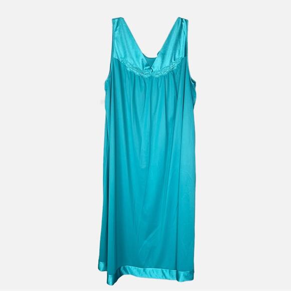 Vintage Vanity Fair Slip Dress  AQUAMARINE - Picture 1 of 6